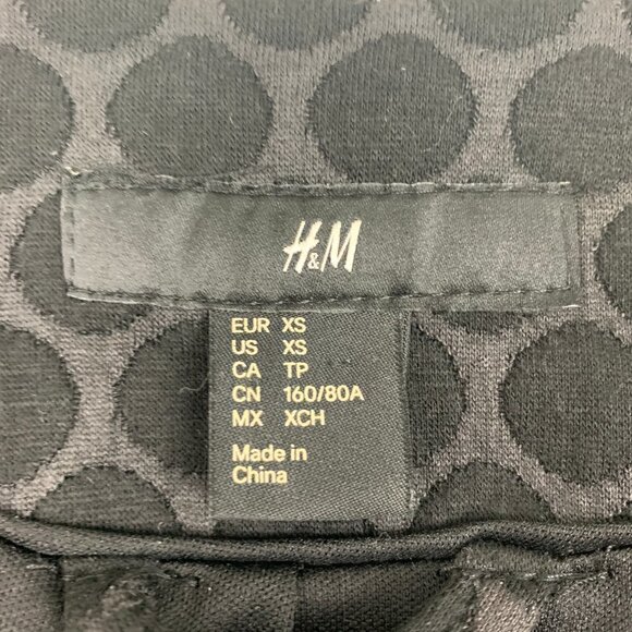 H&M Open Front Knit Viscose Blend Polka Dot Blazer Women's Size XS - Picture 4 of 6